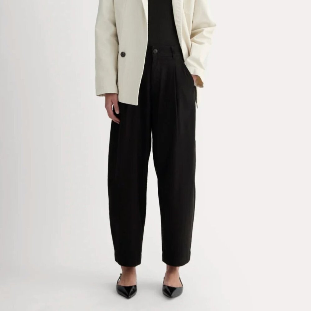 Everlane - Womens Everywhere Pant in Stretch Linen - Black - Size 6